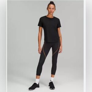 Lululemon High neck run and train tee- brand new with tags- black, size 6